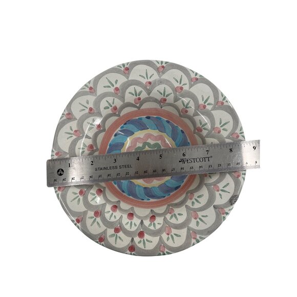 Mackenzie Childs Stoke‎ Gabriel Ceramic Cereal Bowl Floral Geometric Design 8.5" - Picture 6 of 7